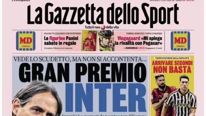 prima pagina gazzetta dello sport oggi