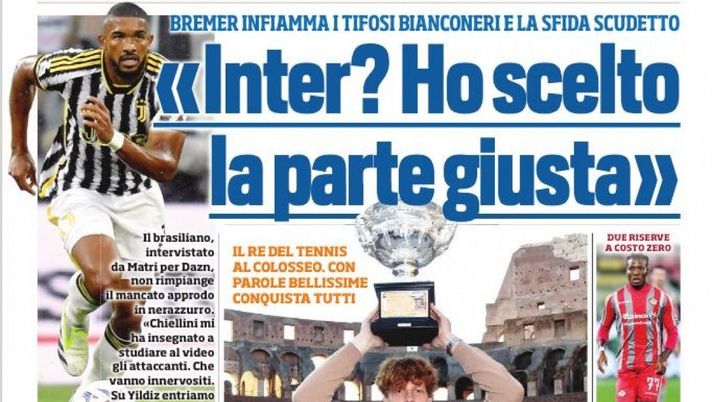 EDICOLA TS – Bremer infiamma la sfida scudetto: “Inter? Ho scelto la parte giusta” - immagine 1