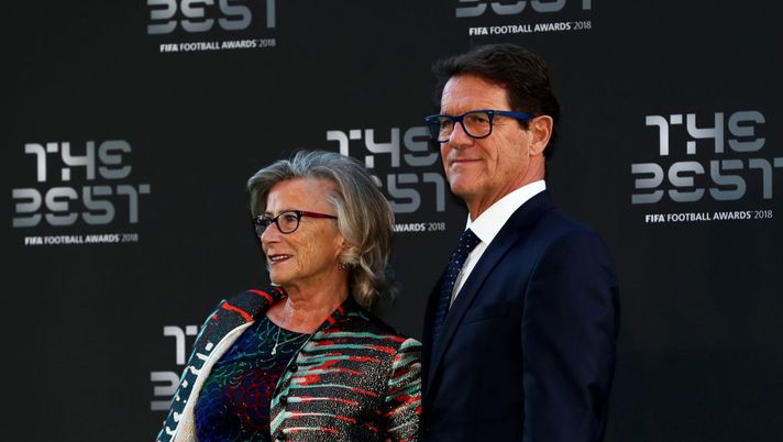 LONDON, ENGLAND - SEPTEMBER 24:  Fabio Capello (R) and Laura Ghisi arrive on the Green Carpet ahead of The Best FIFA Football Awards at Royal Festival Hall on September 24, 2018 in London, England.  (Photo by Dan Istitene/Getty Images)  LONDON, ENGLAND - SEPTEMBER 24:  Fabio Capello (R) and Laura Ghisi arrive on the Green Carpet ahead of The Best FIFA Football Awards at Royal Festival Hall on September 24, 2018 in London, England.  (Photo by Dan Istitene/Getty Images)