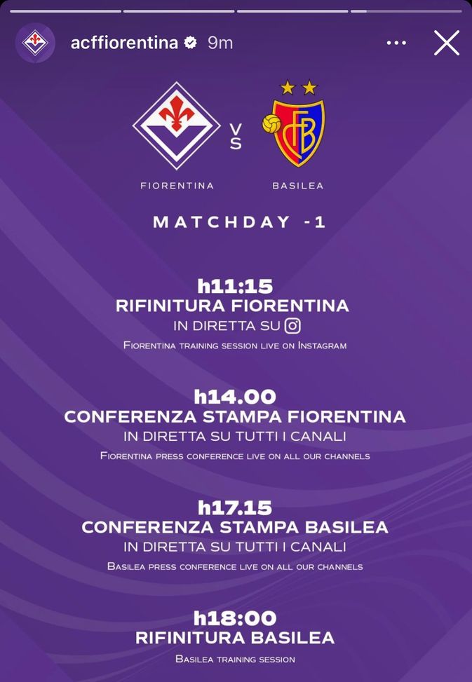 Fiorentina-Basilea: il programma della vigilia. Italiano e la rifinitura viola- immagine 2