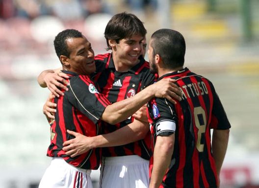 Ricardo Kakà, Rino Gattuso e Cafù (GETTY Images) Ricardo Kakà, Rino Gattuso e Cafù (GETTY Images)