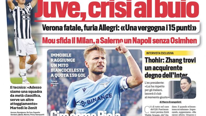 Prima Pagina, Corriere dello Sport: “Juve, crisi al buio. Bianconeri irriconoscibili” - immagine 1