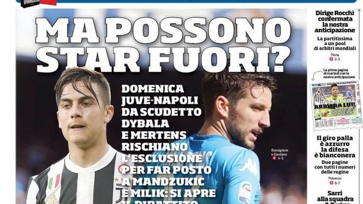 Prima Pagina, Corriere dello Sport: “Ma possono star fuori? La partitissima a un pool di arbitri mondiali. L’inter ricompra Kovacic. Roma, conto alla rovescia…” Prima Pagina, Corriere dello Sport: “Ma possono star fuori? La partitissima a un pool di arbitri mondiali. L’inter ricompra Kovacic. Roma, conto alla rovescia…”