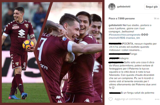 dal profilo Instagram di Belotti dal profilo Instagram di Belotti