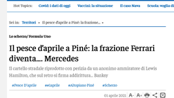 Pesce d’Aprile a Piné: la frazione Ferrari diventa… Mercedes