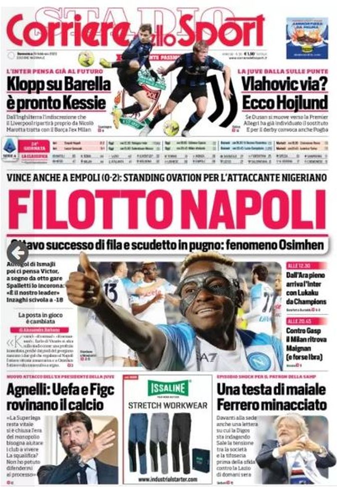 EDICOLA / CdS: “Inter a Bologna con Lukaku da CL. Klopp su Barella. Pronto Kessie” - immagine 1