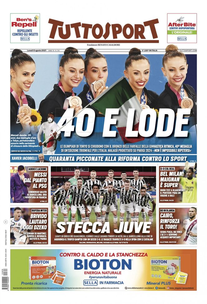 EDICOLA / TS: Bufera Inter, brivido Lautaro. Oggi arriva Dzeko 