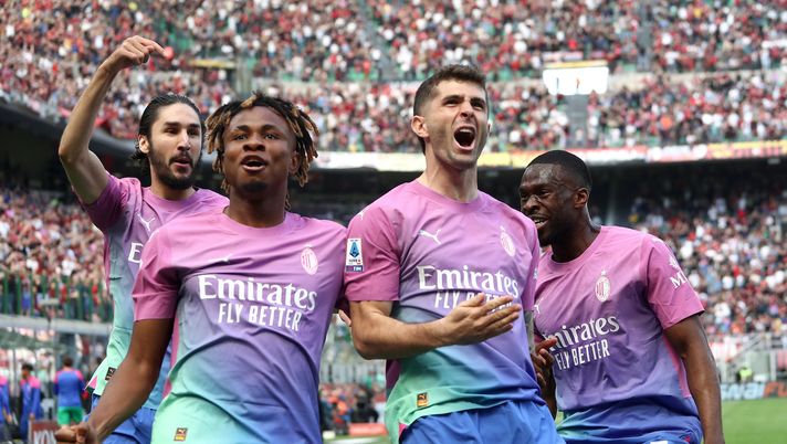 esultanza gol Christian Pulisic AC Milan Milan-Lecce 3-0 Serie A 2023-2024