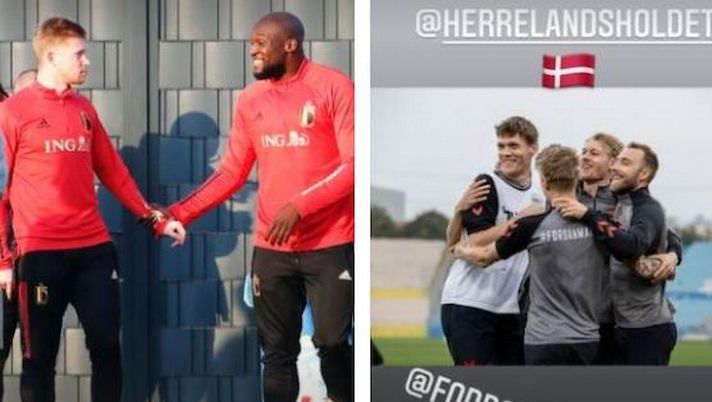 Le foto postate dai due giocatori sui loro profili social Le foto postate dai due giocatori sui loro profili social