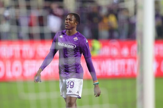 FLORENCE, ITALY - JANUARY 21: Christian Michael Kouakou Kouamé of ACF Fiorentina looks on during the Serie A match between ACF Fiorentina and Torino FC at Stadio Artemio Franchi on January 21, 2023 in Florence, Italy. (Photo by Gabriele Maltinti/Getty Images) Kouamè