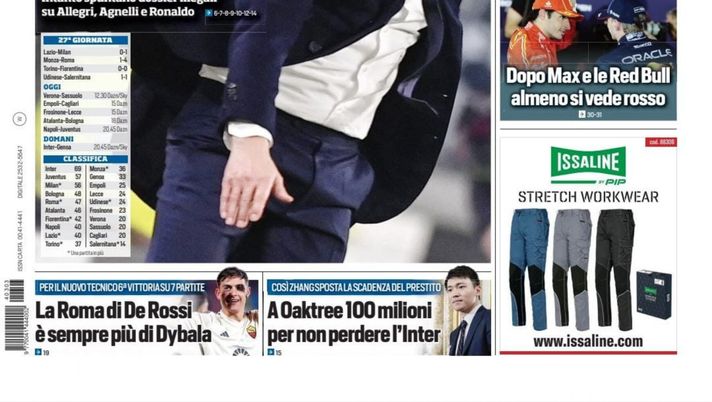 EDICOLA TS / A Oaktree 100 mln per non perdere l’Inter. Zhang sposta la scadenza del prestito - immagine 1