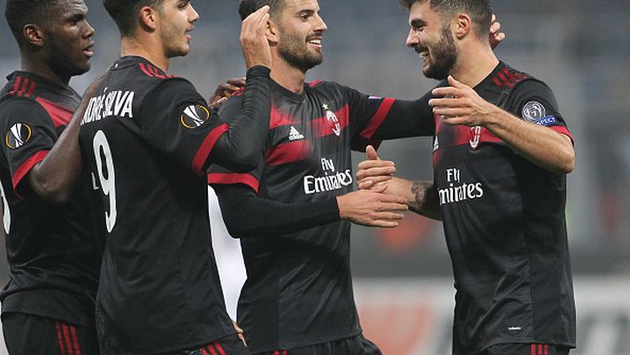 L'esultanza del Milan dopo un gol
