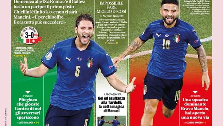 Prima Pagina, La Gazzetta dello Sport: “Sei bellissima. Italia show, siamo agli ottavi” Prima Pagina, La Gazzetta dello Sport: “Sei bellissima. Italia show, siamo agli ottavi”