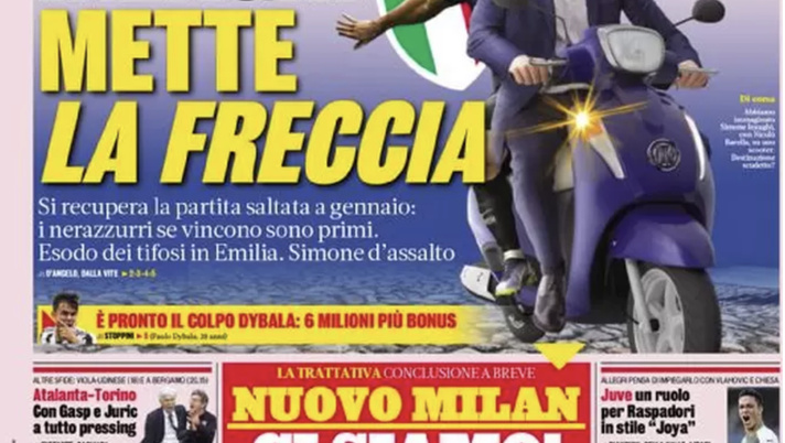 Prima Pagina, Gazzetta dello Sport: “Inzaghi mette la freccia. Nuovo Milan, ci siamo”  prima pagina
