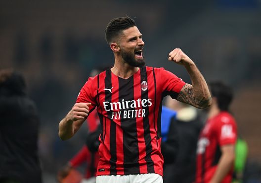 Giroud esulta dopo il gol all'Inter (Getty Images) Giroud esulta dopo il gol all'Inter