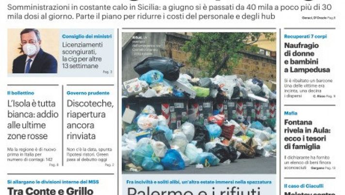 Prima Pagina, Giornale di Sicilia: “Vaccini, è già tempo di tagli” 