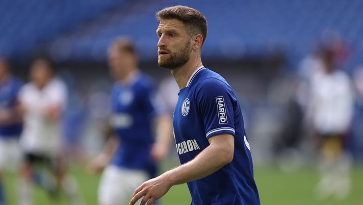 GELSENKIRCHEN, GERMANY - MAY 15: Shkodran Mustafi of Schalke looks on during the Bundesliga match between FC Schalke 04 and Eintracht Frankfurt at Veltins-Arena on May 15, 2021 in Gelsenkirchen, Germany. Sporting stadiums around Germany remain under strict restrictions due to the Coronavirus Pandemic as Government social distancing laws prohibit fans inside venues resulting in games being played behind closed doors. (Photo by Lars Baron/Getty Images) GELSENKIRCHEN, GERMANY - MAY 15: Shkodran Mustafi of Schalke looks on during the Bundesliga match between FC Schalke 04 and Eintracht Frankfurt at Veltins-Arena on May 15, 2021 in Gelsenkirchen, Germany. Sporting stadiums around Germany remain under strict restrictions due to the Coronavirus Pandemic as Government social distancing laws prohibit fans inside venues resulting in games being played behind closed doors. (Photo by Lars Baron/Getty Images)