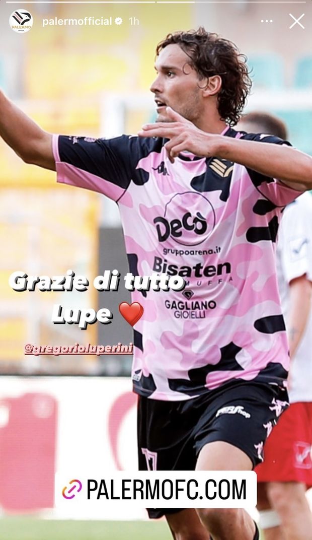 FOTO Palermo, Luperini ceduto al Perugia. Il club rosa: “Grazie di tutto”- immagine 2