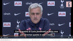 VIDEO Everton-Tottenham, Mourinho sfida Ancelotti in Premier League: “Loro una squadra diversa, Carlo il top per i Toffees”