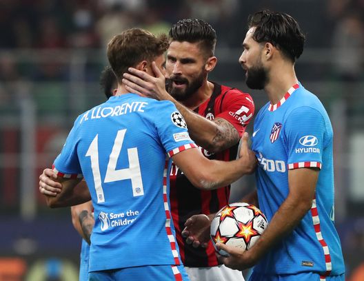 Giroud durante Milan-Atletico Madrid Giroud durante Milan-Atletico Madrid