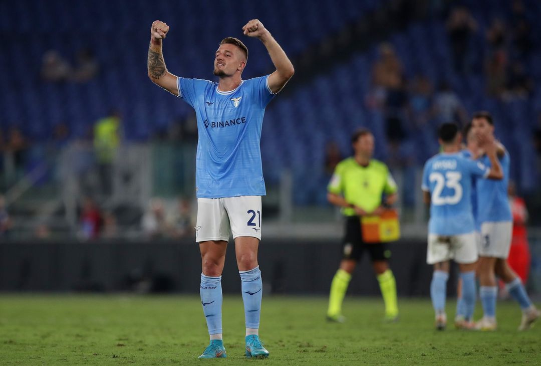 L'esultanza di Milinkovic