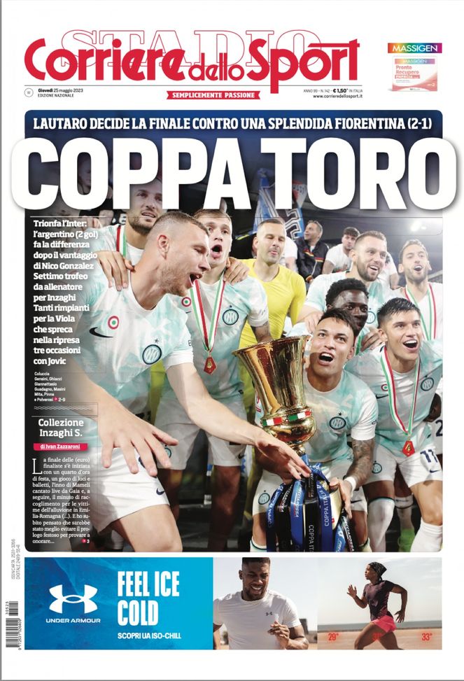 EDICOLA CDS – Coppa Toro. Trionfa l’Inter: Lautaro decide la finale - immagine 1