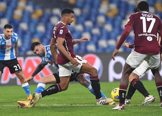 NAPLES, ITALY - DECEMBER 23: Andrea Petagna of Napoli during the Serie A match between SSC Napoli and Torino FC at Stadio Diego Armando Maradona on December 23, 2020 in Naples, Italy. (Photo by SSC NAPOLI/SSC NAPOLI via Getty Images) NAPLES, ITALY - DECEMBER 23: Andrea Petagna of Napoli during the Serie A match between SSC Napoli and Torino FC at Stadio Diego Armando Maradona on December 23, 2020 in Naples, Italy. (Photo by SSC NAPOLI/SSC NAPOLI via Getty Images)