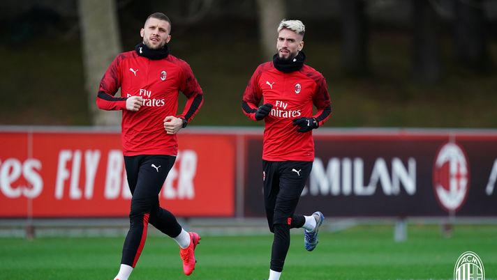 Ante Rebic e Samu Castillejo del Milan in allenamento a Milanello (credits: acmilan.com) 