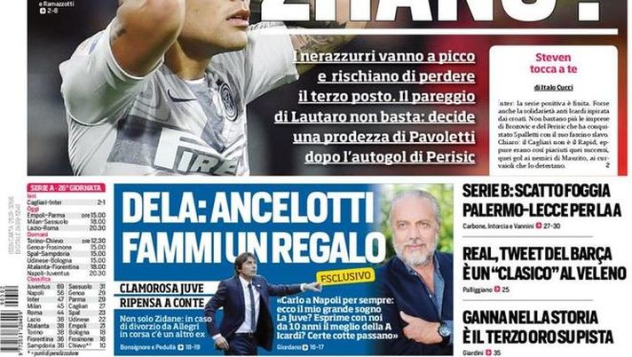 Prima Pagina, Corriere dello Sport: “E adesso Zhang? Magia capitale. Milan, operazione sorpasso. Clamorosa Juve…” Prima Pagina, Corriere dello Sport: “E adesso Zhang? Magia capitale. Milan, operazione sorpasso. Clamorosa Juve…”