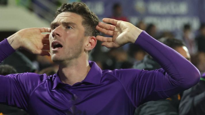 GERMOGLI PH: 16 MARZO 2025 FIRENZE STADIO ARTEMIO FRANCHI CAMPIONATO SERIE A FIORENTINA VS JUVENTUS NELLA FOTO ESULTANZA GOL GOSENS Gosens