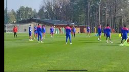 Rennes-Milan, il torello dei rossoneri durante l’allenamento | PM Video