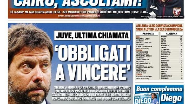 EDICOLA TS – Juve, ultima chiamata: i bianconeri non possono più concedersi passi falsi EDICOLA TS – Juve, ultima chiamata: i bianconeri non possono più concedersi passi falsi - immagine 1