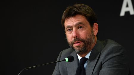TURIN, ITALY - OCTOBER 29: Andrea Agnelli, Juventus President during the Juventus Shareholders Meeting at Allianz Stadium on October 29, 2021 in Turin, Italy. (Photo by Juventus FC/Juventus FC via Getty Images)