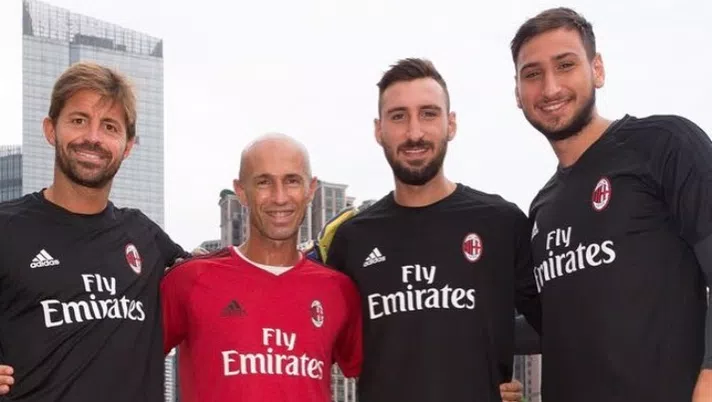 Marco Storari, Alfredo Magni, Antonio e Gianluigi Donnarumma, portieri del Milan (credits: Official A. Donnarumma Instagram account)