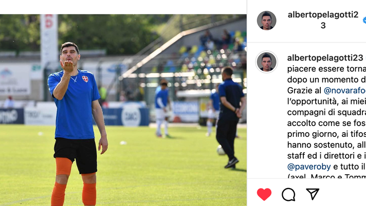 Novara, Pelagotti: “Un piacere essere tornato in campo dopo un momento difficile” Pelagotti