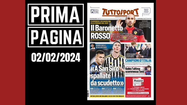 Prima pagina Tuttosport: a San Siro spallate Scudetto