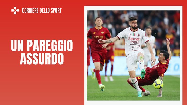 Olivier Giroud e Roger Ibanez, calciatori di Milan e Roma