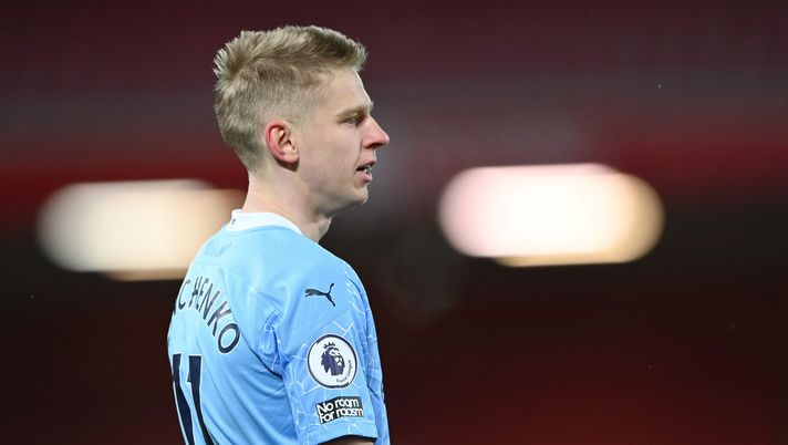 LIVERPOOL, ENGLAND - FEBRUARY 07: A "No room for racism" sleeve badge is seen on the shirt of Oleksandr Zinchenko of Manchester City during the Premier League match between Liverpool and Manchester City at Anfield on February 07, 2021 in Liverpool, England. Sporting stadiums around the UK remain under strict restrictions due to the Coronavirus Pandemic as Government social distancing laws prohibit fans inside venues resulting in games being played behind closed doors. (Photo by Laurence Griffiths/Getty Images) LIVERPOOL, ENGLAND - FEBRUARY 07: A "No room for racism" sleeve badge is seen on the shirt of Oleksandr Zinchenko of Manchester City during the Premier League match between Liverpool and Manchester City at Anfield on February 07, 2021 in Liverpool, England. Sporting stadiums around the UK remain under strict restrictions due to the Coronavirus Pandemic as Government social distancing laws prohibit fans inside venues resulting in games being played behind closed doors. (Photo by Laurence Griffiths/Getty Images)
