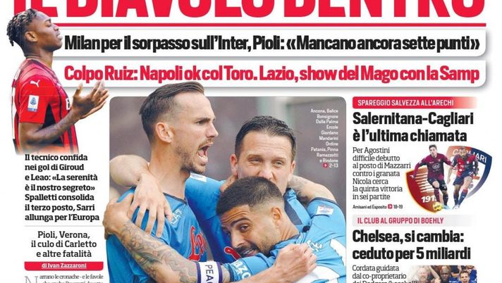 Prima Pagina, Corriere dello Sport: “Il Diavolo dentro. Milan per il sorpasso”  Prima Pagina, Corriere dello Sport: “Il Diavolo dentro. Milan per il sorpasso” - immagine 1