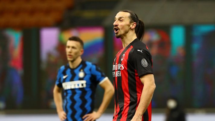 Zlatan Ibrahimovic (attaccante AC Milan) durante Inter-Milan 2-1 (Coppa Italia 2020-2021) | News (Getty Images)