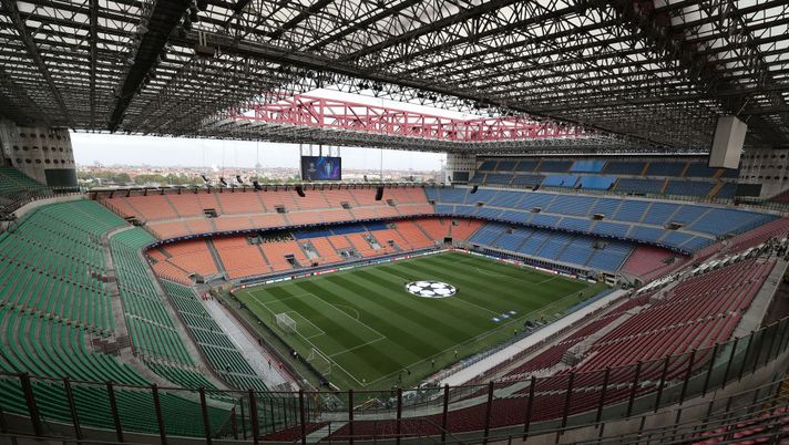 MILAN, ITALY - OCTOBER 01:  A general view inside the stadium prior to the UEFA Champions League group C match between Atalanta and Shakhtar Donetsk at Stadio Giuseppe Meazza on October 1, 2019 in Milan, Italy.  (Photo by Emilio Andreoli/Getty Images) 