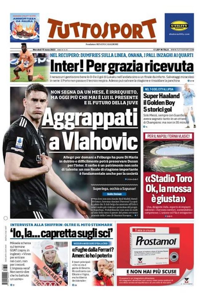 EDICOLA TS – Inter! Per grazia ricevuta. Inzaghi respira e può rinsaldare la panchina - immagine 1