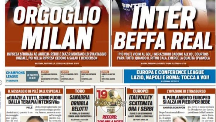 EDICOLA TS – Inter, beffa Real: Courtois para tutto, i nerazzurri cadono all’89’ 