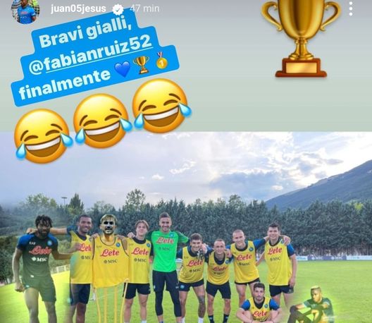 FOTO Juan Jesus scherza con i compagni utilizzando photoshop: “Bravi ragazzi”- immagine 2
