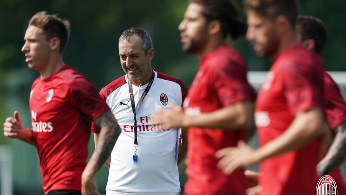 Marco Giampaolo a Milanello, foto@acmilan 