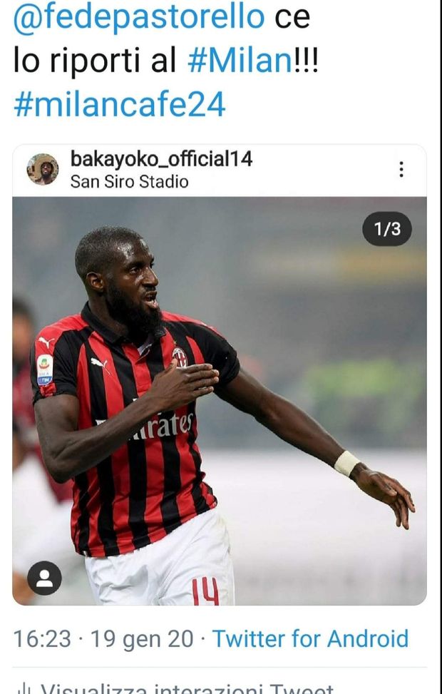 Sondaggio su Bakayoko: lo riportereste al Milan? Di chi è stato il primo like...??? Sondaggio su Bakayoko: lo riportereste al Milan? Di chi è stato il primo like...???