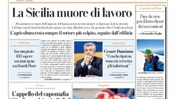 Prima Pagina, La Repubblica-Palermo: “La Sicilia muore di lavoro”
