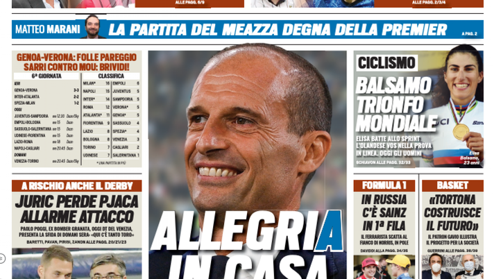 Prima Pagina, Tuttosport: “Dinastia Milan. Inter stop, che Dea! Allegria in casa” 