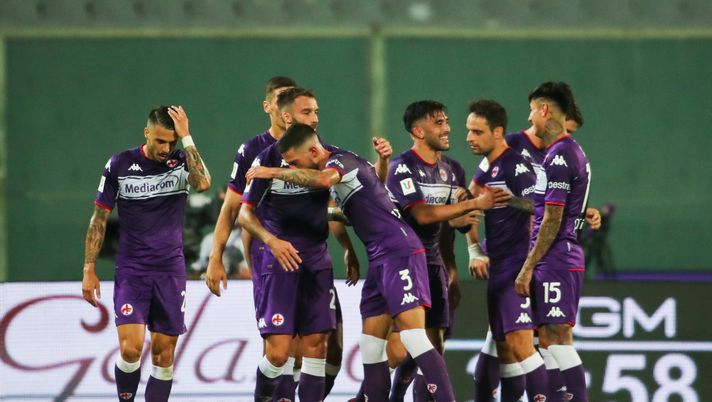 GERMOGLI PH: 13 AGOSTO 2021 FIRENZE STADIO ARTEMIO FRANCHI COPPA ITALIA FIORENTINA VS COSENZA NELLA FOTO ESULTANZA GOL GONZALEZ 