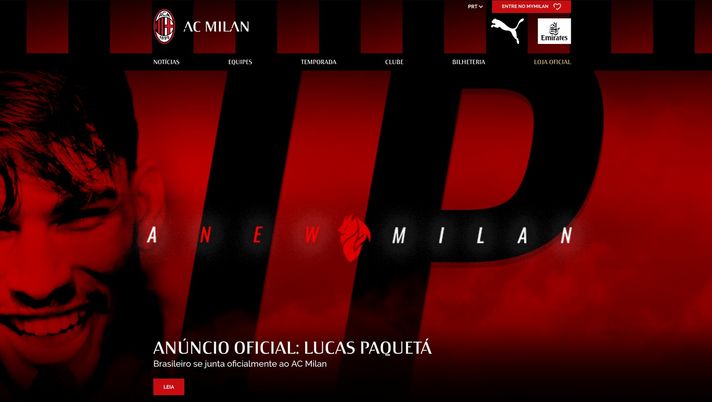 Milan, ecco il sito web ufficiale in portoghese! Milan, ecco il sito web ufficiale in portoghese!